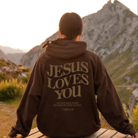 Jesus Loves You Crew Neck Hoodie